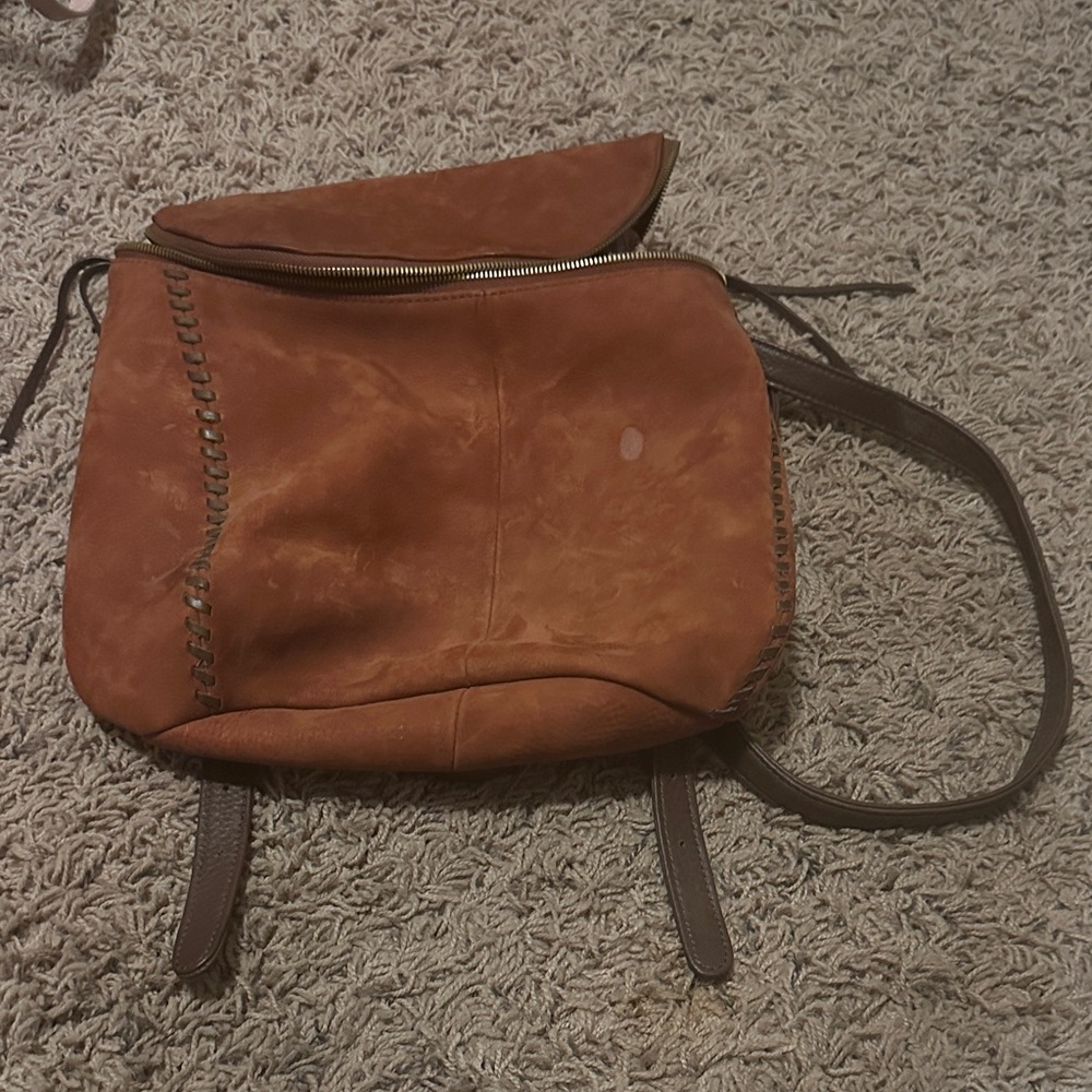 HOBO Brown Leather Backpack with Vintage Appeal